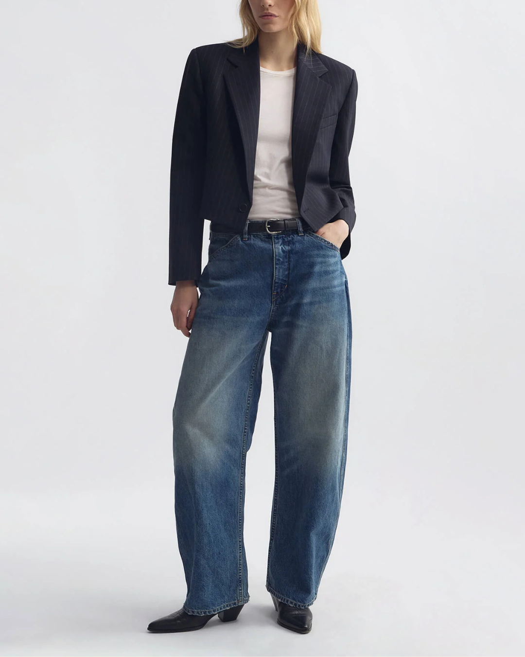 Swan Jacket | Midnight Pinstripes