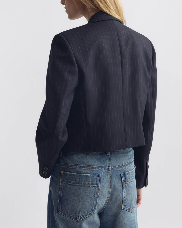 Swan Jacket | Midnight Pinstripes