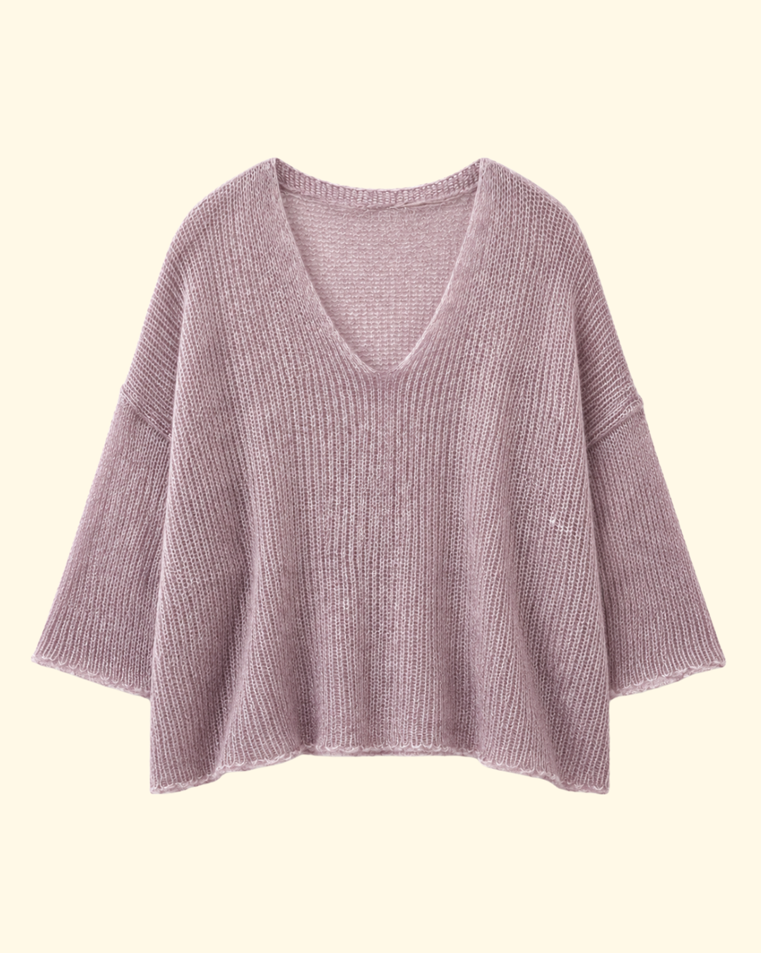 Oversize Off Gauge V-Neck | Wisteria