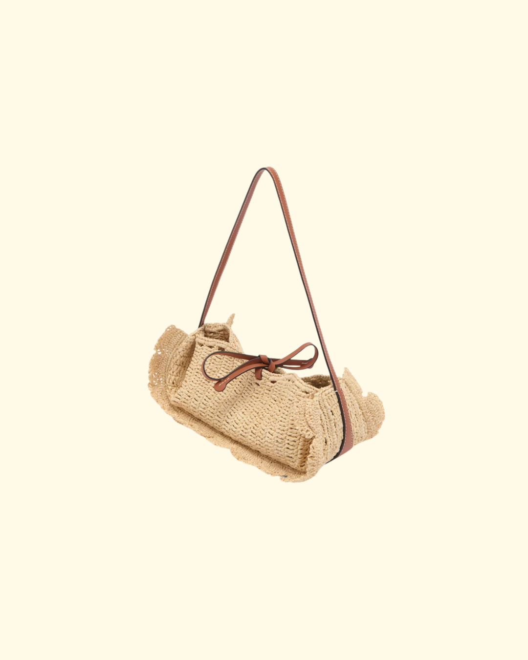 Marina Raffia Scallop Pouchette | Natural