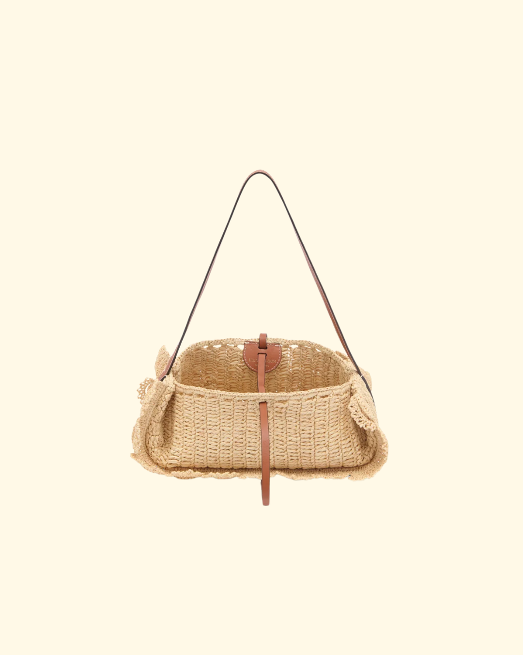 Marina Raffia Scallop Pouchette | Natural