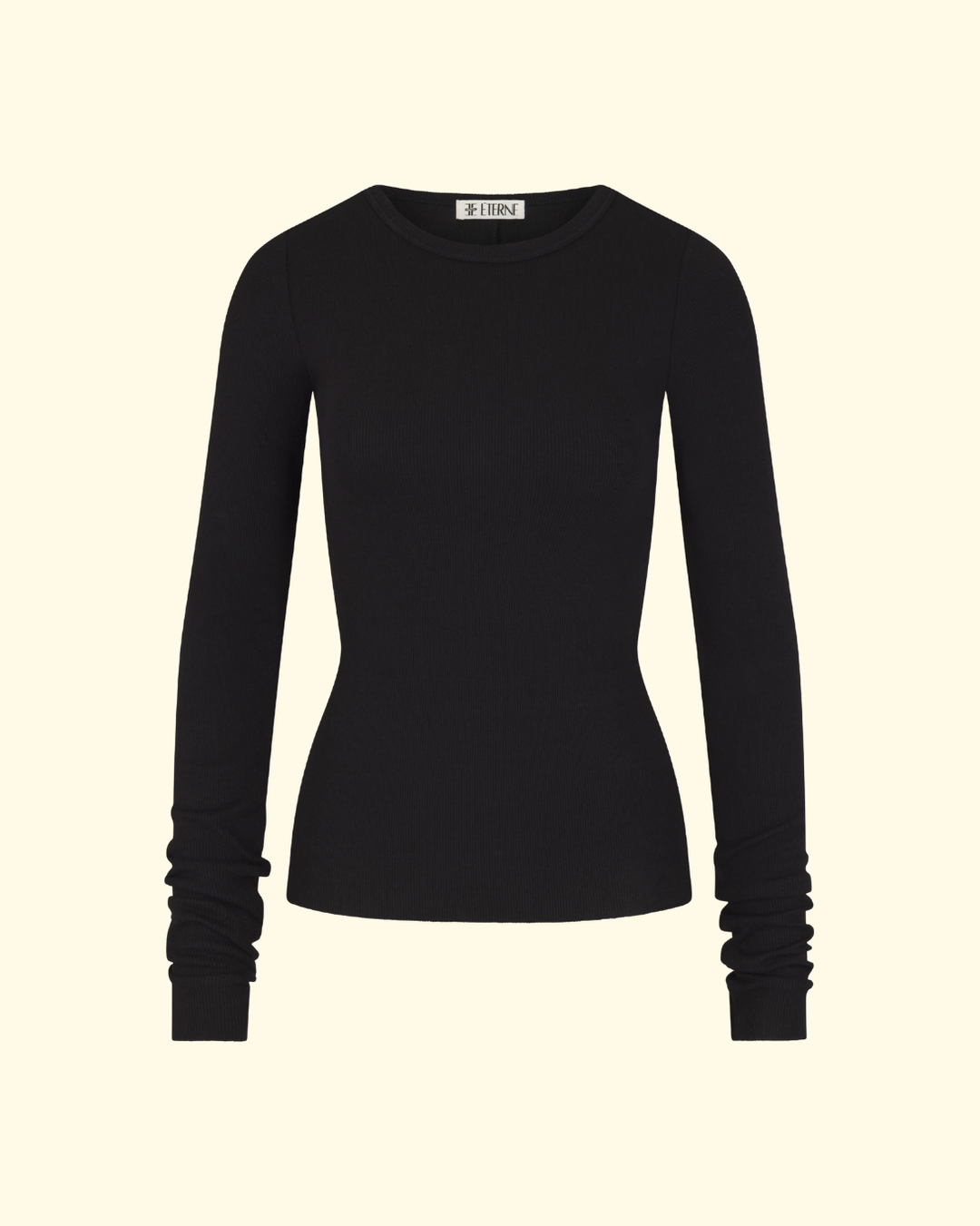 Long Sleeve Fitted Top | Black