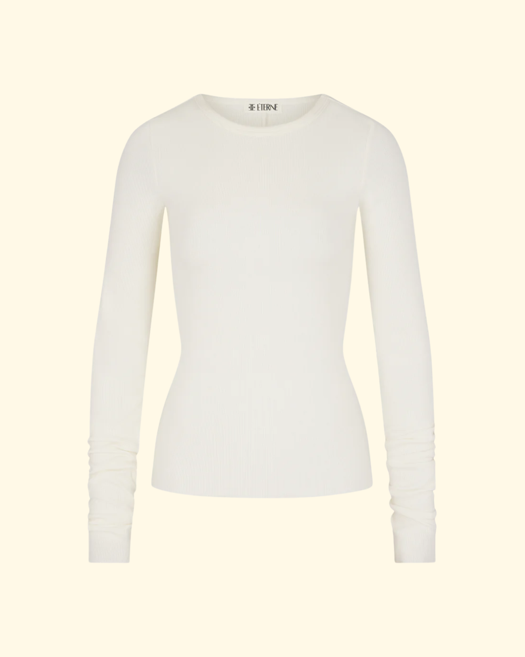 Long Sleeve Fitted Top | Cream