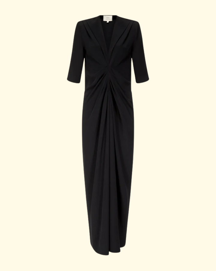 Willa Front Zip Midi Dress | Black