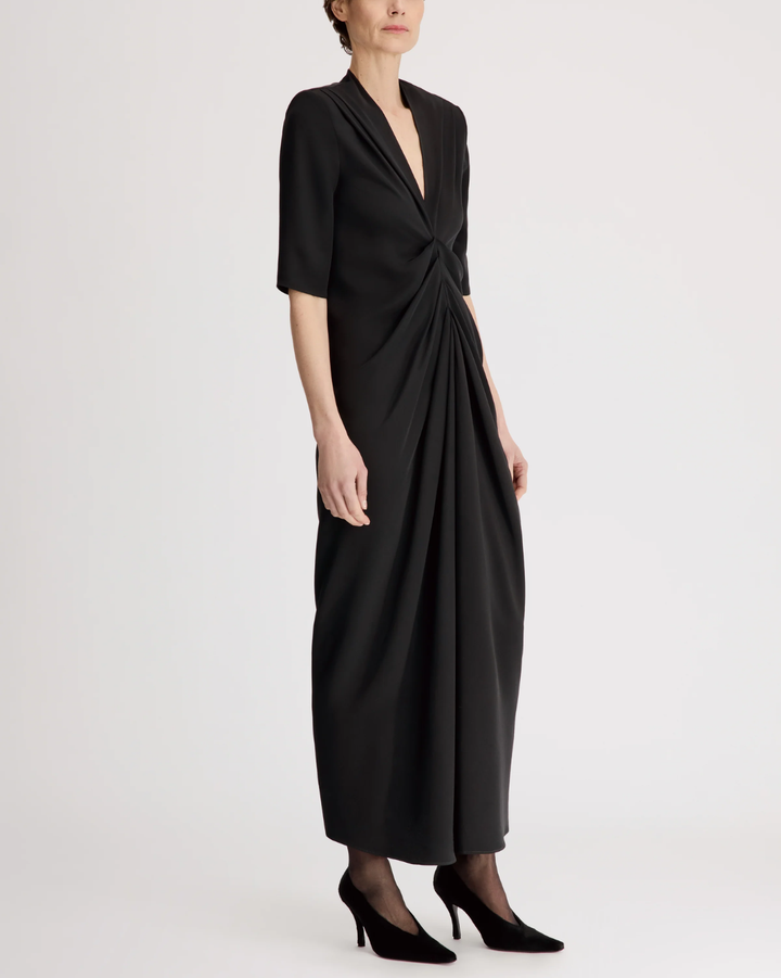 Willa Front Zip Midi Dress | Black