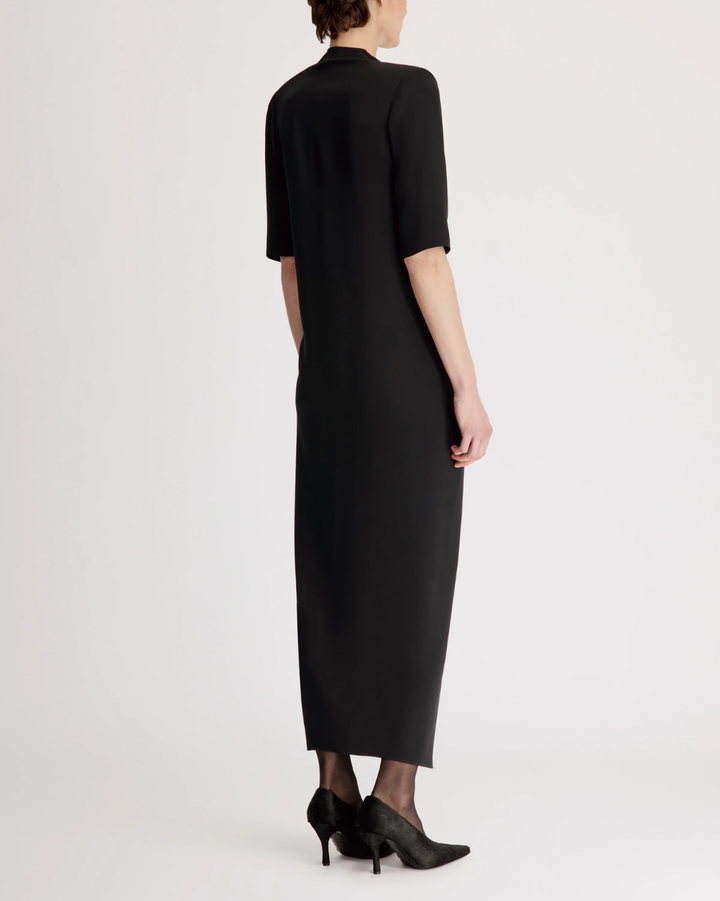 Willa Front Zip Midi Dress | Black