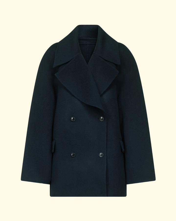 Neil Double Breasted Jacket | Navy Melange