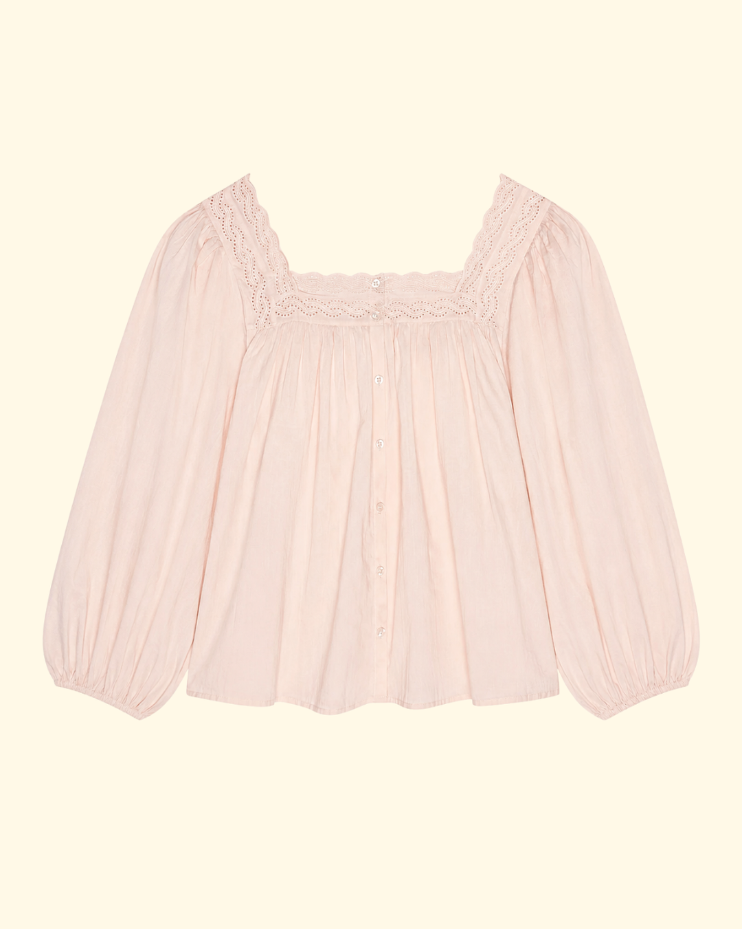 The Eyelet Button Sleep Top | Washed Rose