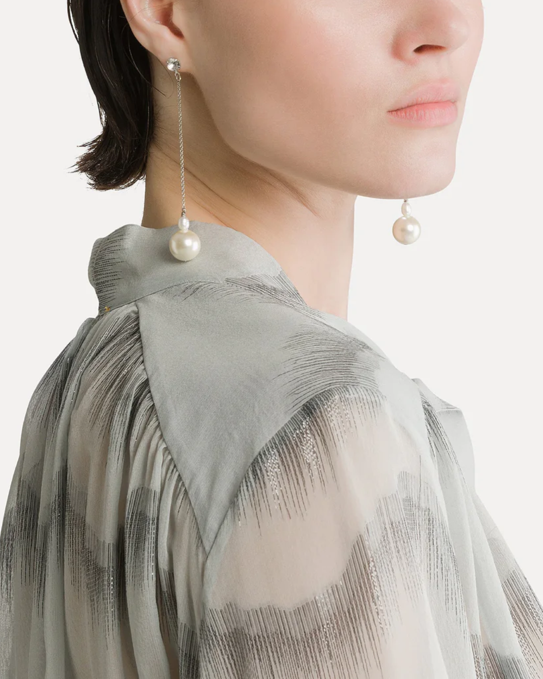 'Nuages D'Argent' Chiffon Shirt | Quarzo