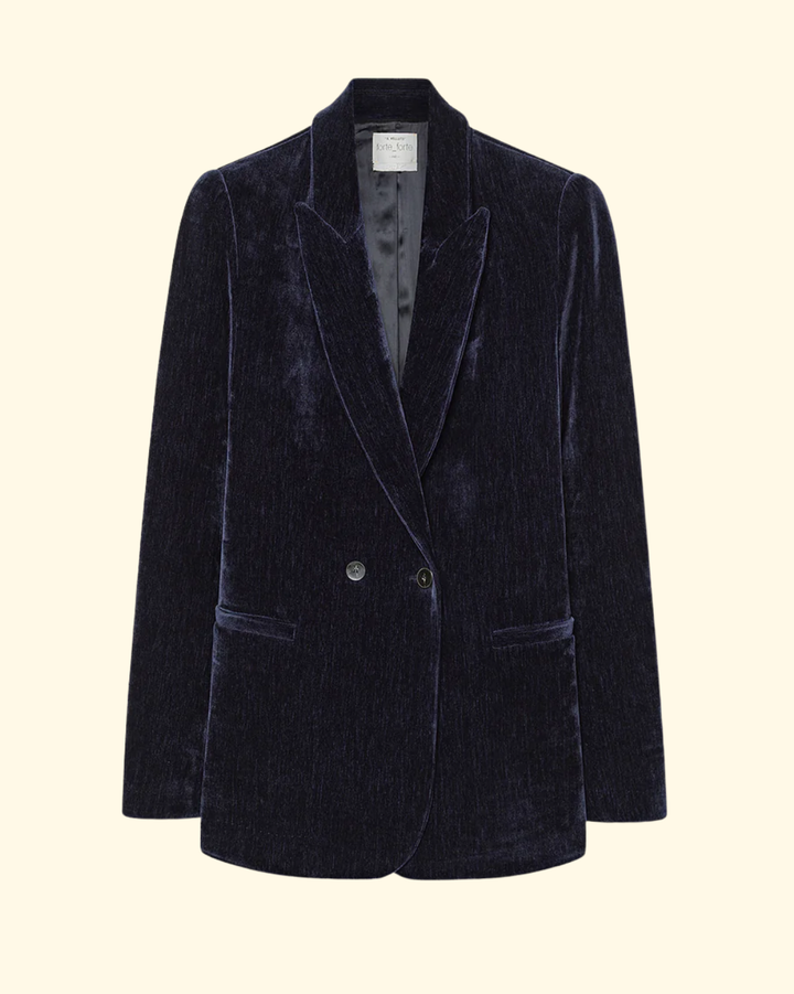 Double Twill Velvet Blazer | Notte