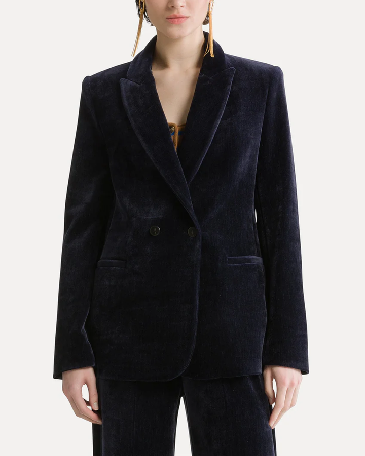Double Twill Velvet Blazer | Notte