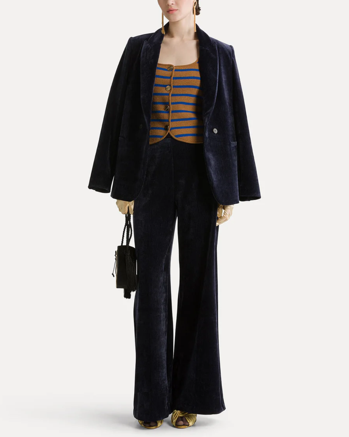 Double Twill Velvet Blazer | Notte