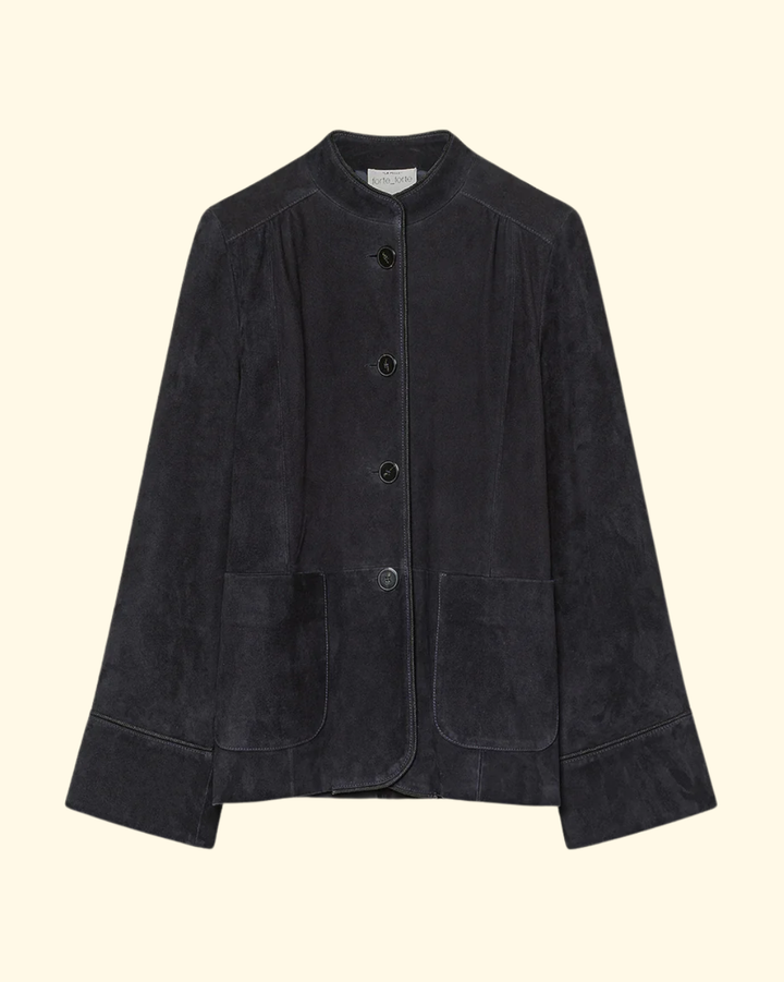 Suede Band Collar Jacket | Notte