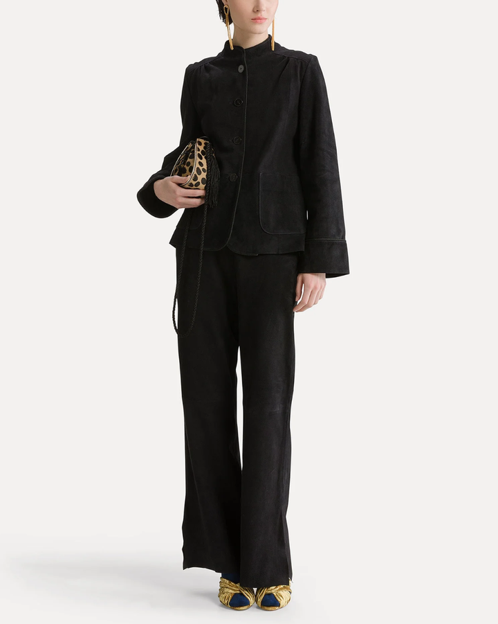 Suede Band Collar Jacket | Notte
