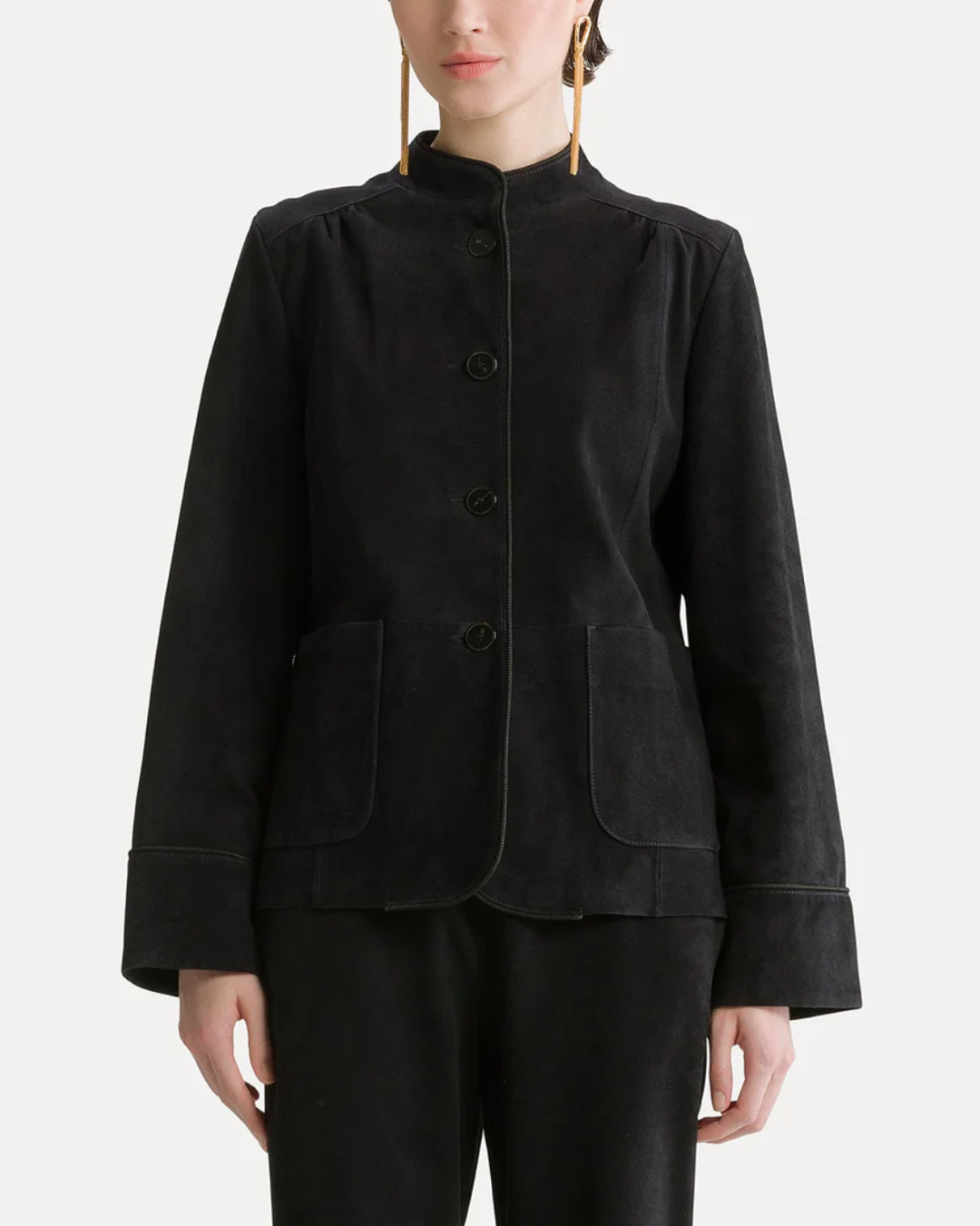 Suede Band Collar Jacket | Notte