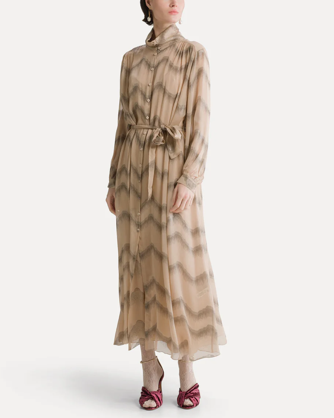 'Nuages D'Argent' Chiffon Dress | Seta