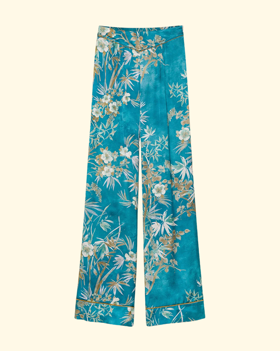 'Le Bambou Secret' Satin Pants | Jade