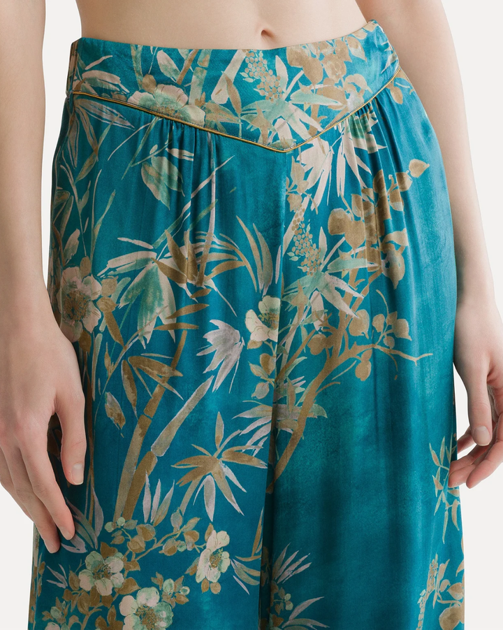 'Le Bambou Secret' Satin Pants | Jade
