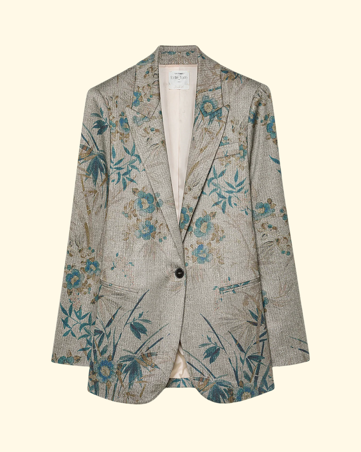 'Le Bambou Secret' Chevron Blazer | Jade