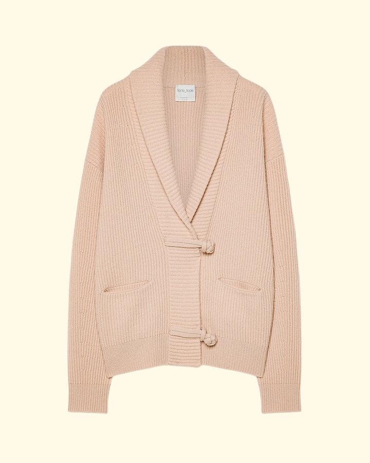 Wool Cashmere Ribbed Cardigan | Cashmere