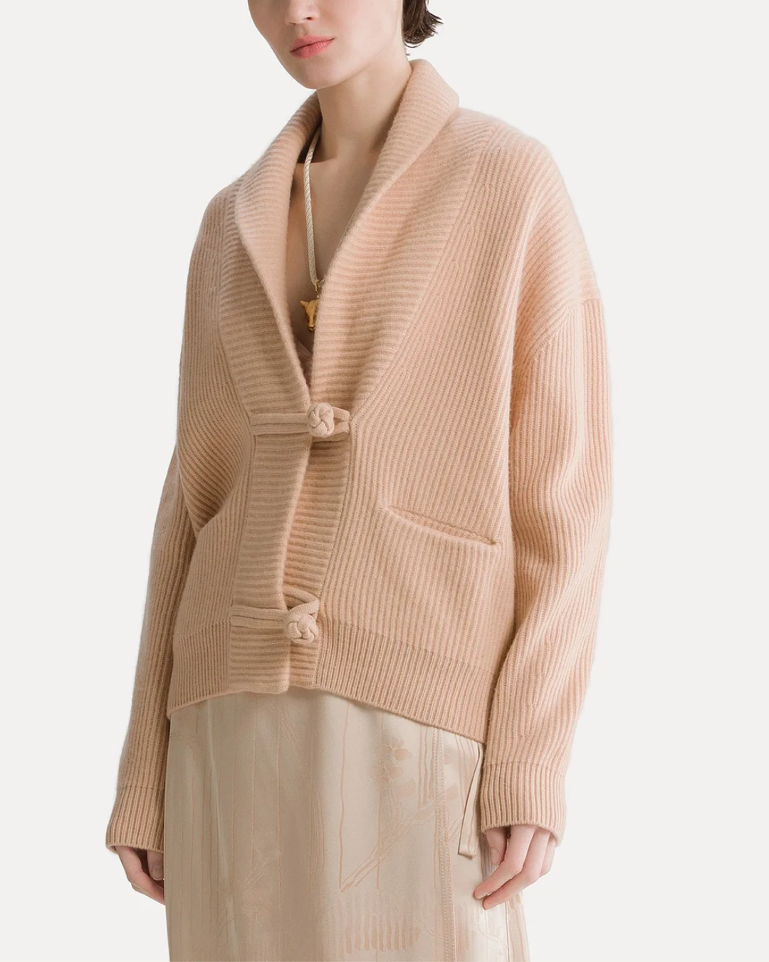 Wool Cashmere Ribbed Cardigan | Cashmere