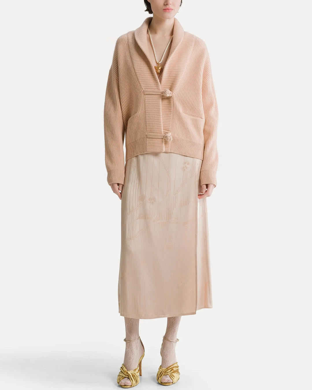 Wool Cashmere Ribbed Cardigan | Cashmere