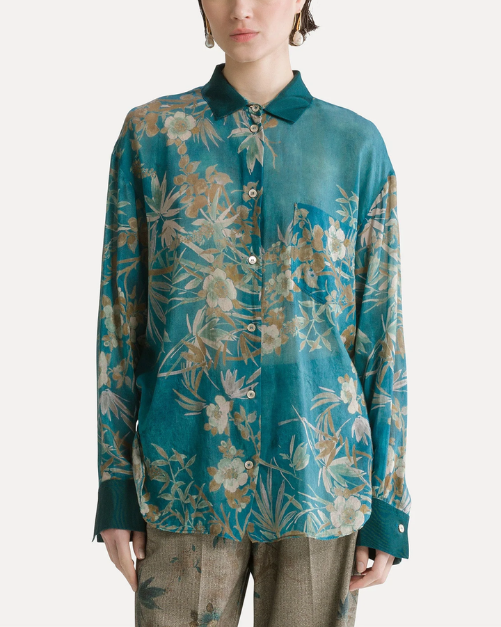 'Le Bambou Secret' Voile Shirt | Jade