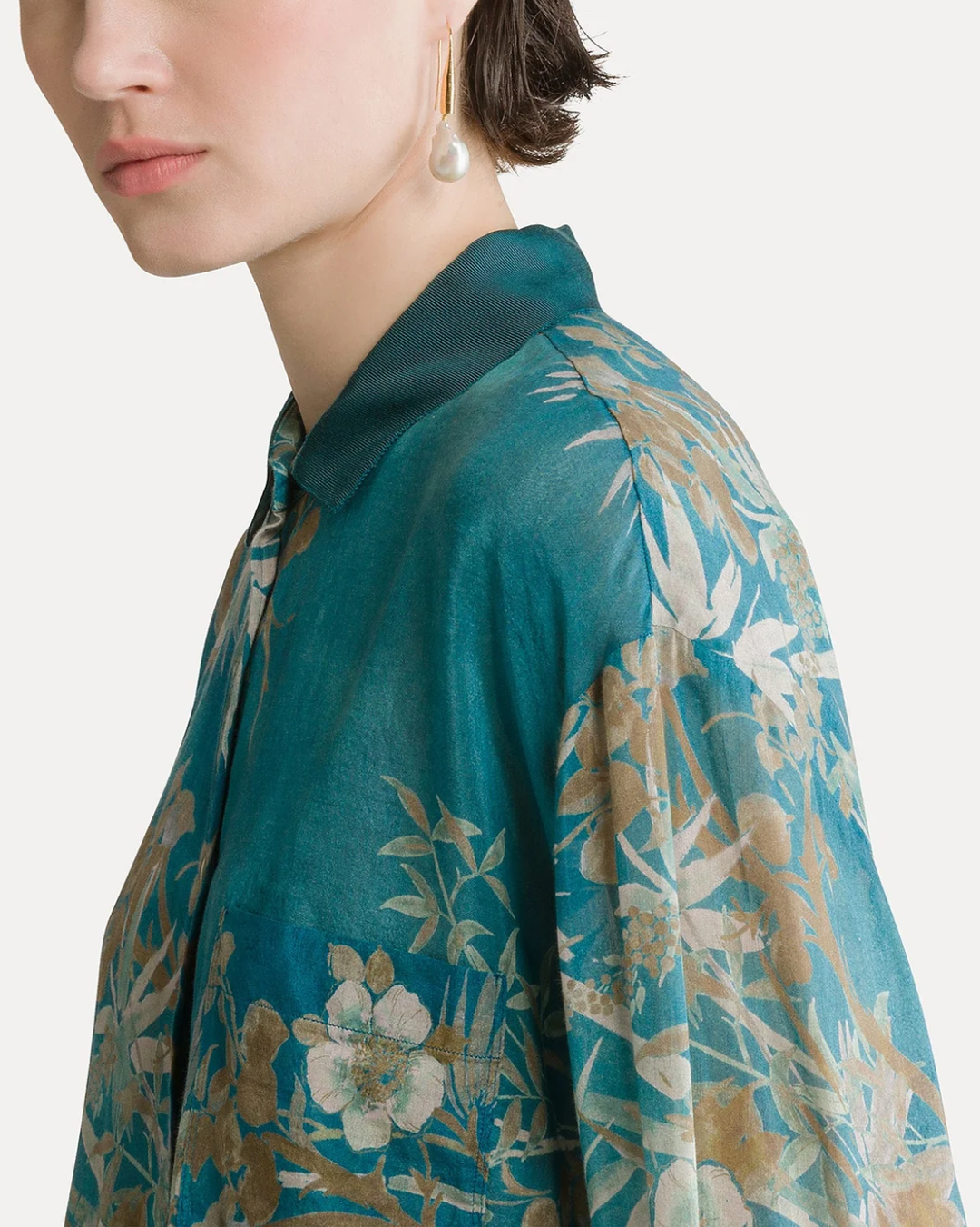'Le Bambou Secret' Voile Shirt | Jade