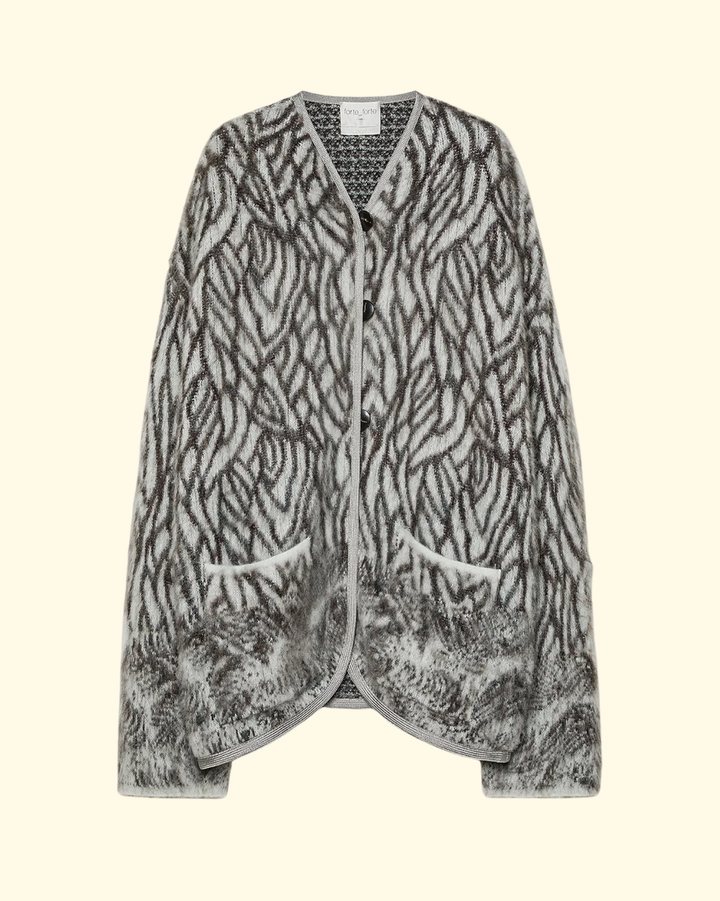 'Plum De Heron' Jacquard Short Coat | Jade