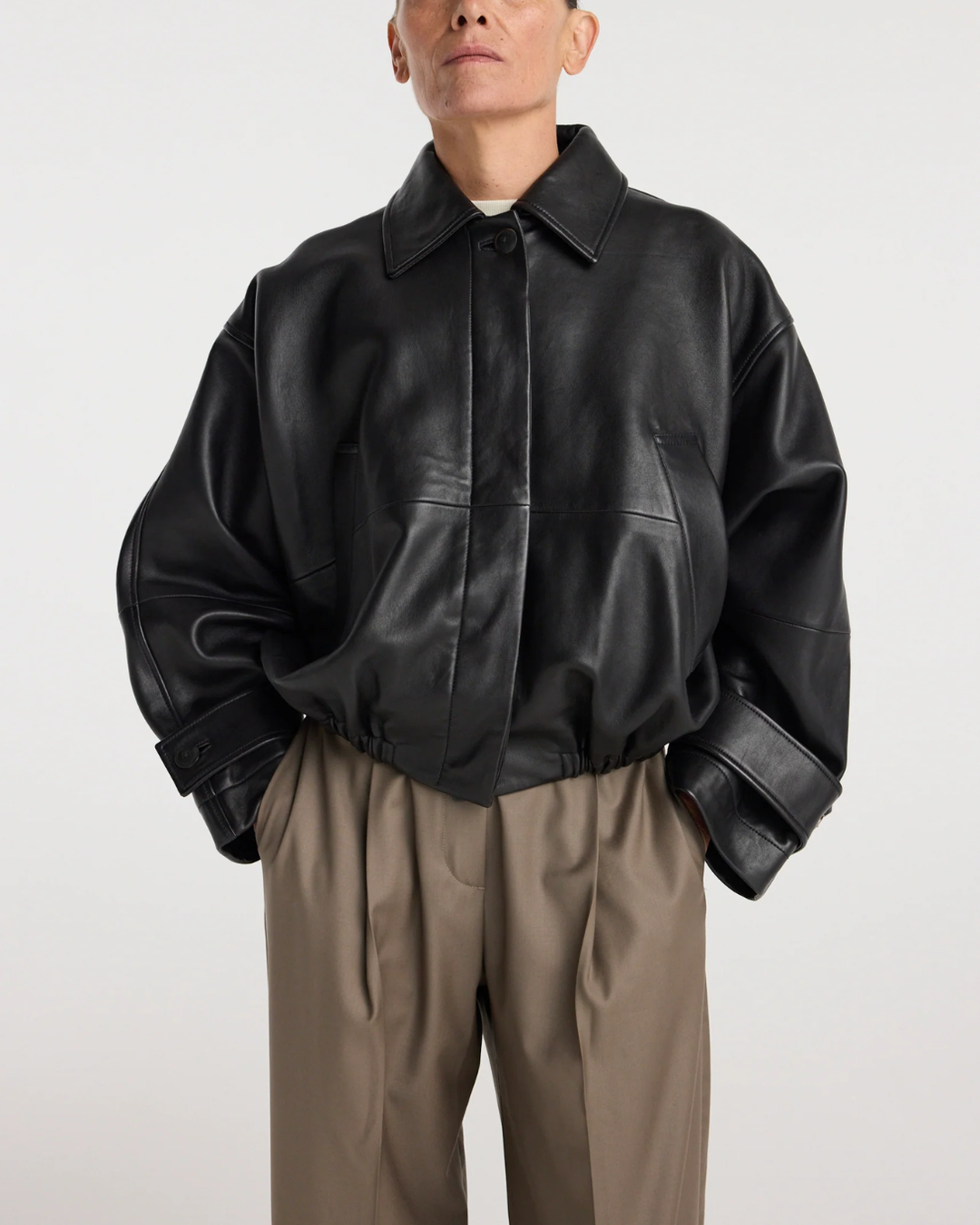 Blouson Leather Jacket | Black