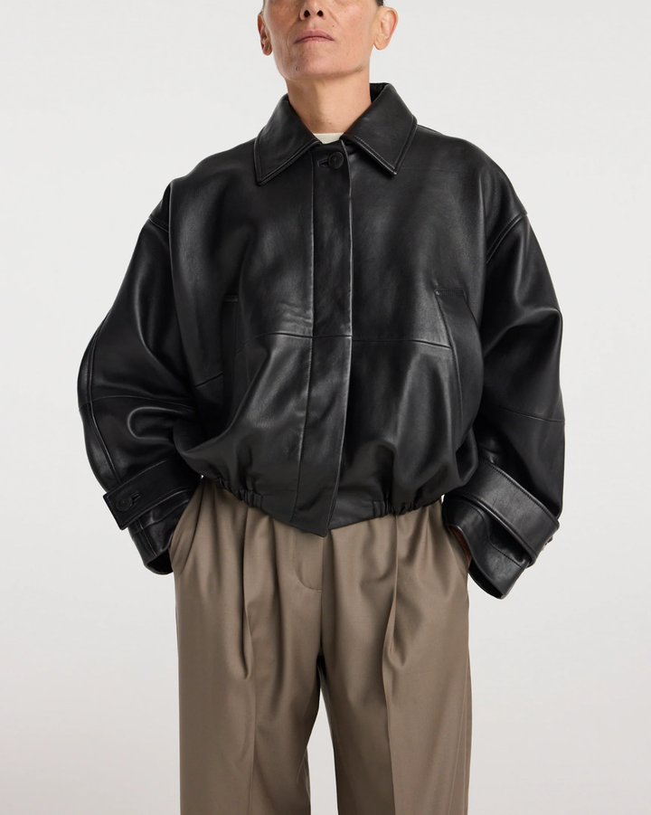 Blouson Leather Jacket | Black