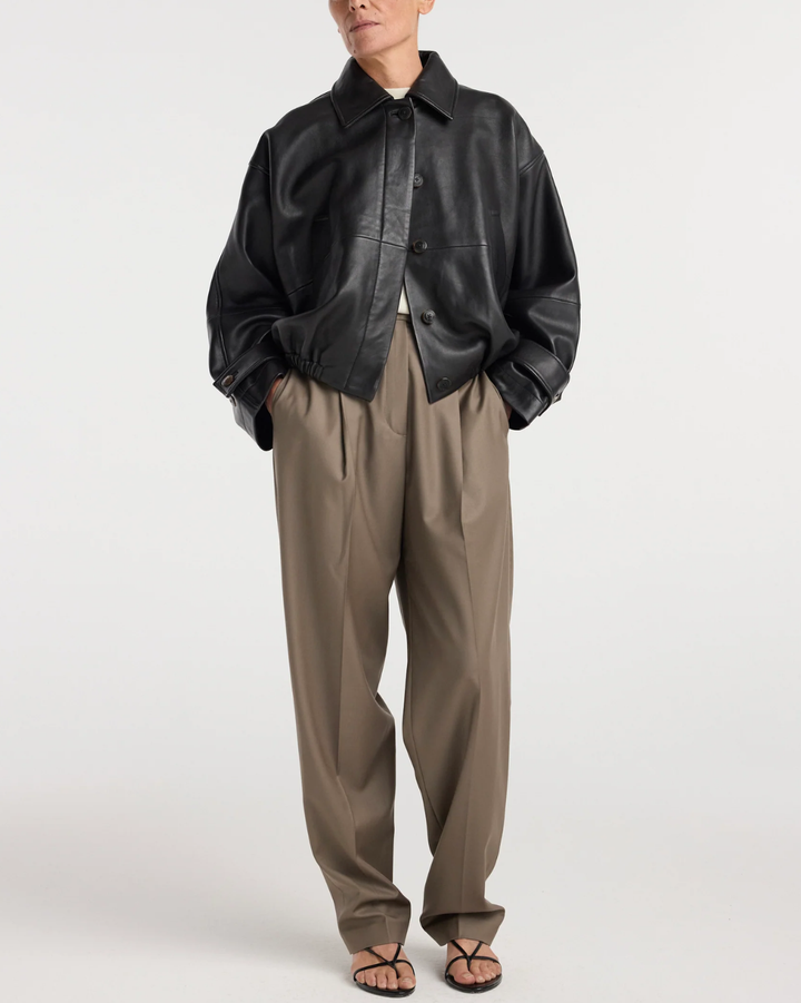 Blouson Leather Jacket | Black