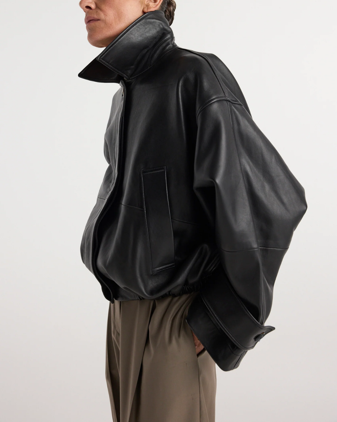 Blouson Leather Jacket | Black