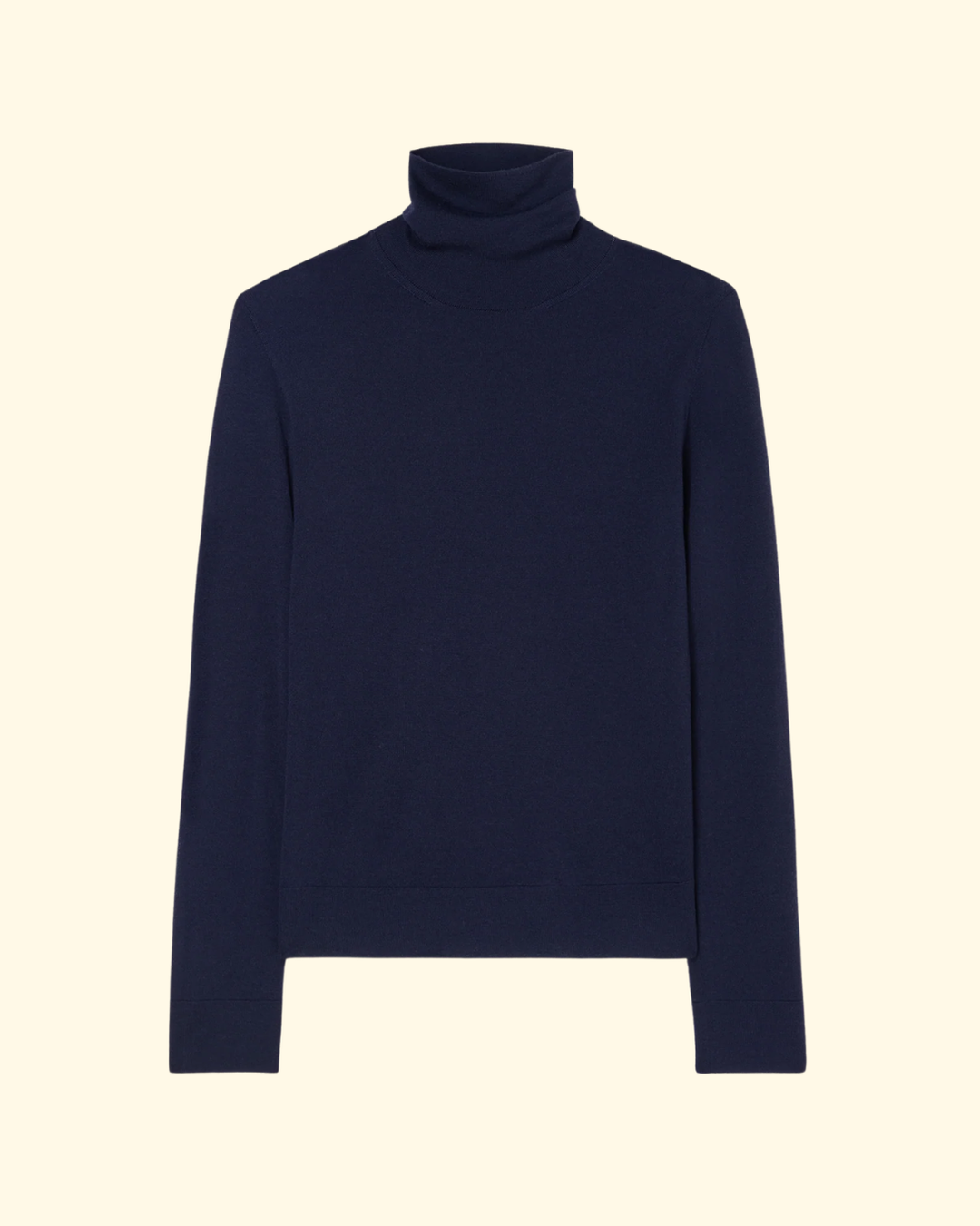 Fine-Knit Wool Cashmere Turtleneck | Navy