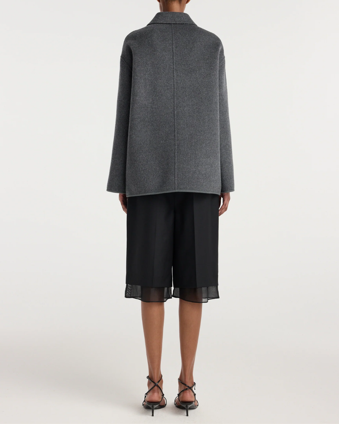 Wool Pankou Closure Jacket | Dark Grey Melange