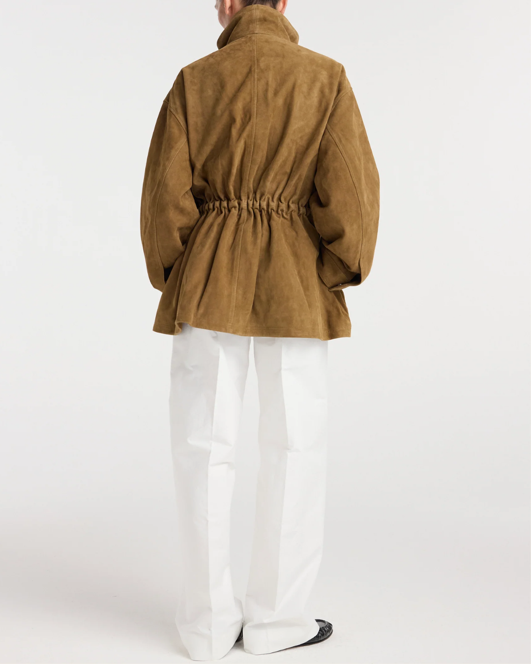 Sculptural Suede Jacket | Sage