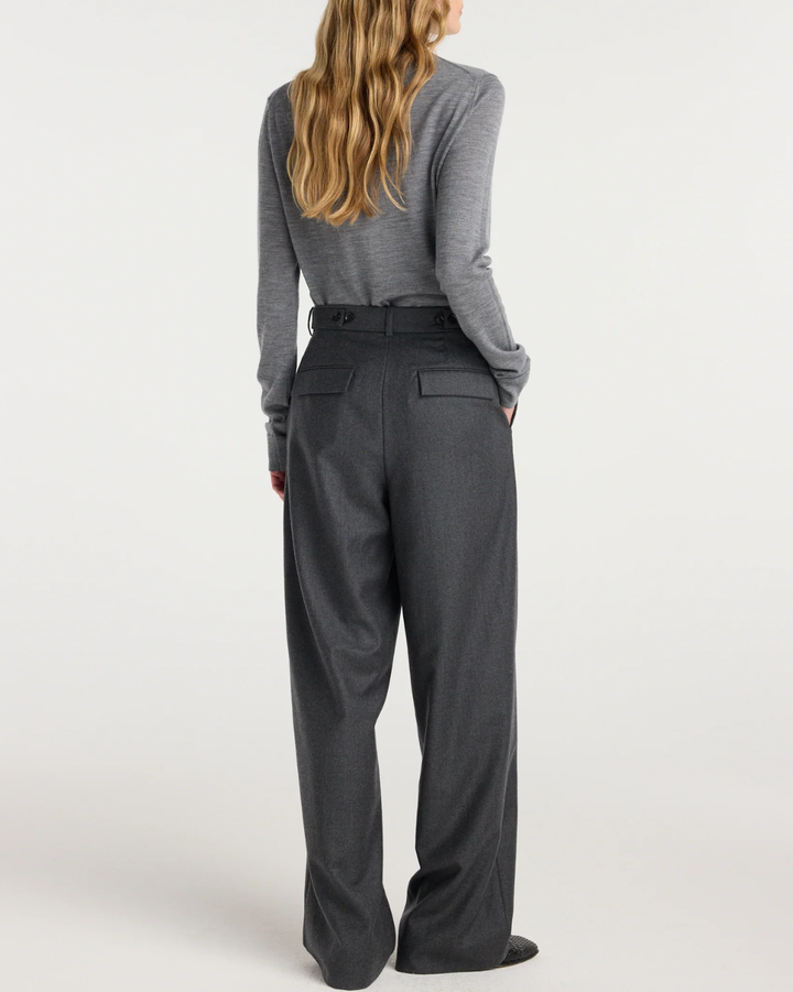 Fine-Knit Wool Cashmere Turtleneck | Mid Grey Melange