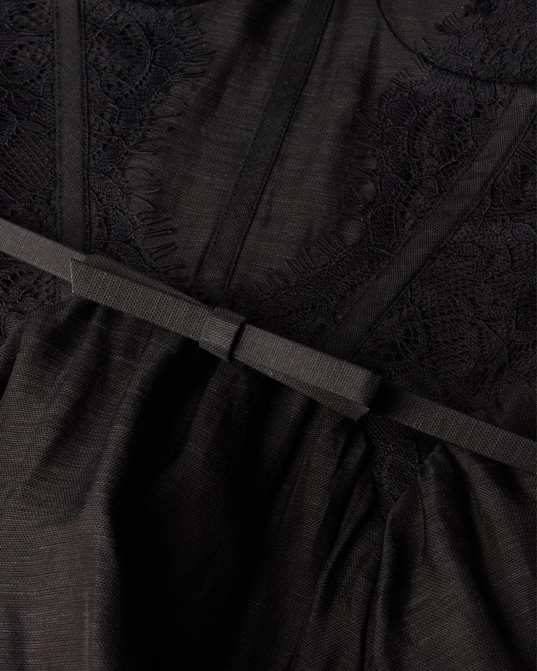 Valiant Lace Trim Midi Dress | Black