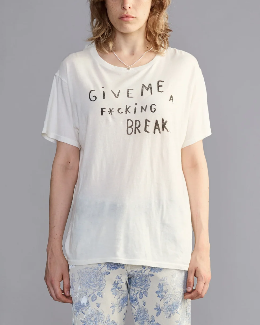 "Give Me A Break" Boy Tee | Ecru White