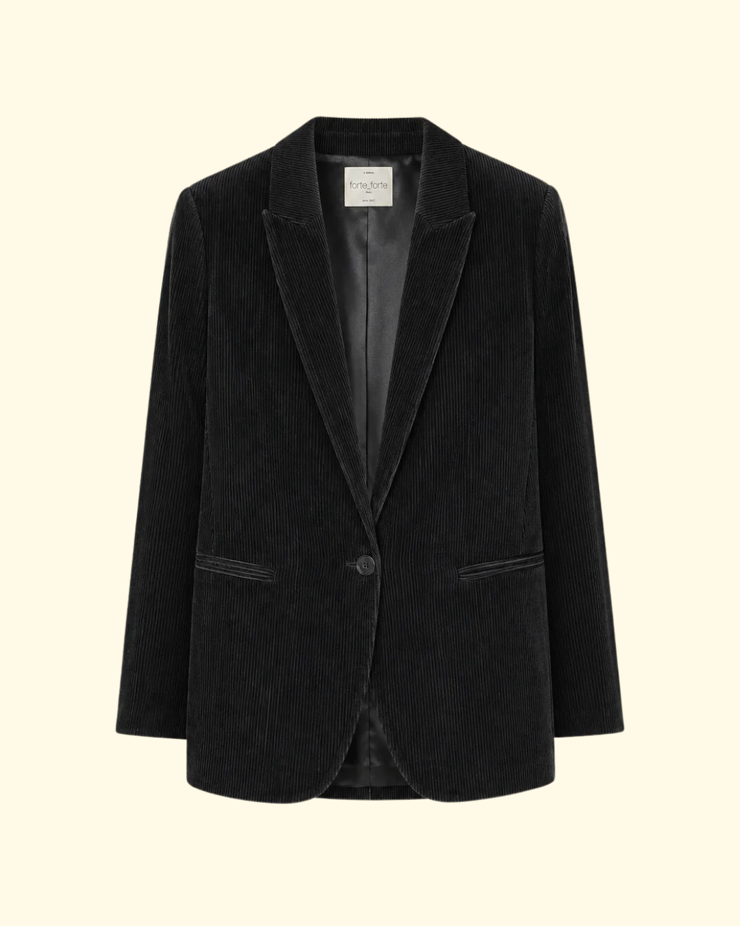Fluid Ribbed Velvet Blazer | Nero