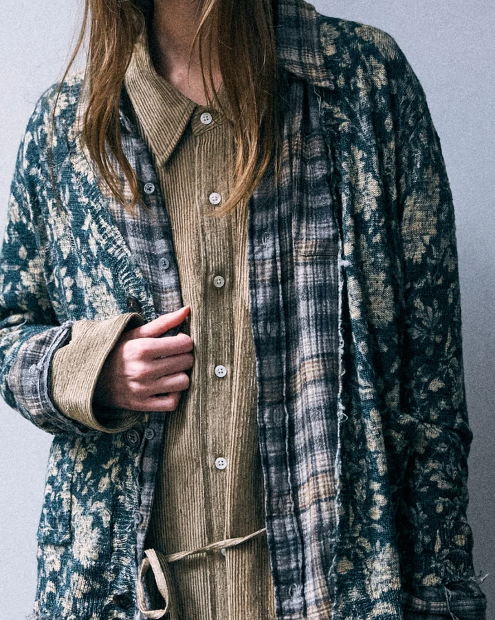 Printed Boy Cardigan | Dark Blue Floral