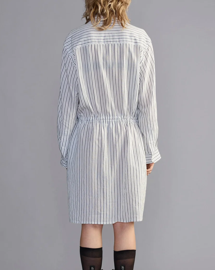 Dropneck Shirtdress | Blue Multi Stripe