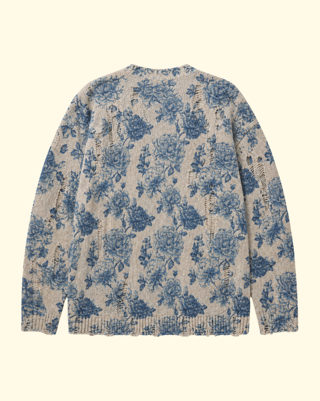 Printed Boyfriend Cardigan | Blue Floral