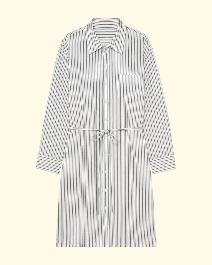 Dropneck Shirtdress | Blue Multi Stripe