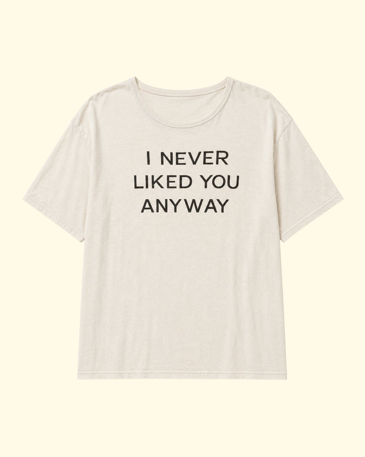 "I Never Liked You" Boy Tee | Acid Khaki Stone