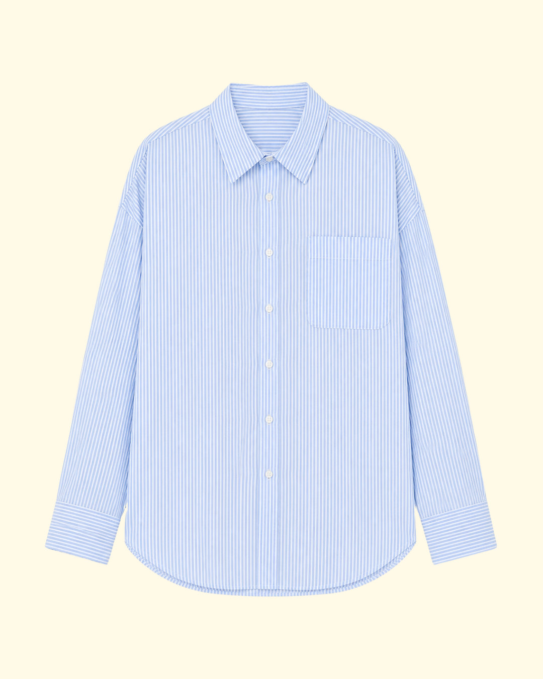 Drop Neck Shirt | Light Blue Multi Stripe
