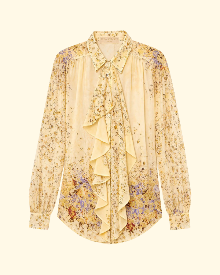 Gesture LS Silk Blouse | Forsythia