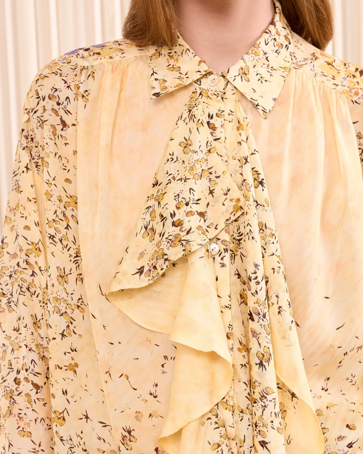 Gesture LS Silk Blouse | Forsythia