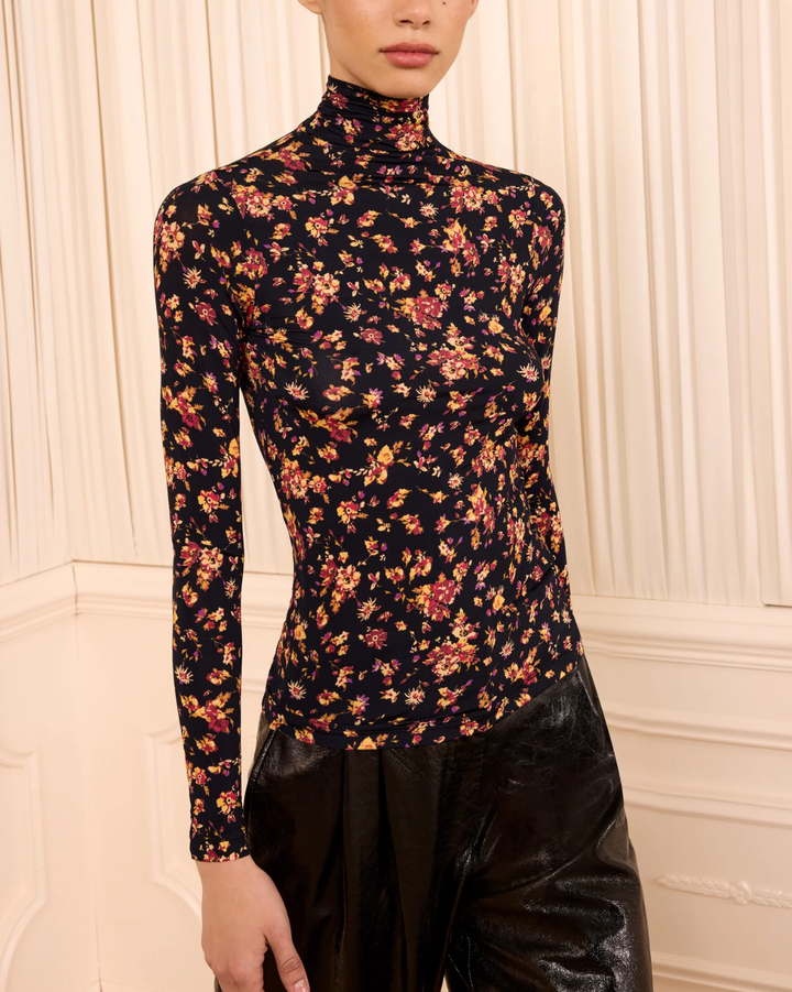 Aurelia LS Jersey Top | Noir Floral