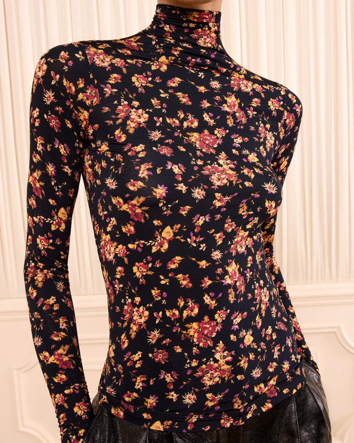 Aurelia LS Jersey Top | Noir Floral